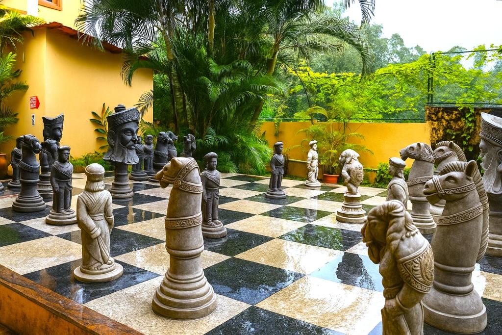 Resort exterior view at night