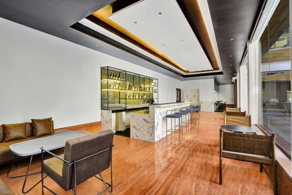 Indoor lounge or bar seating